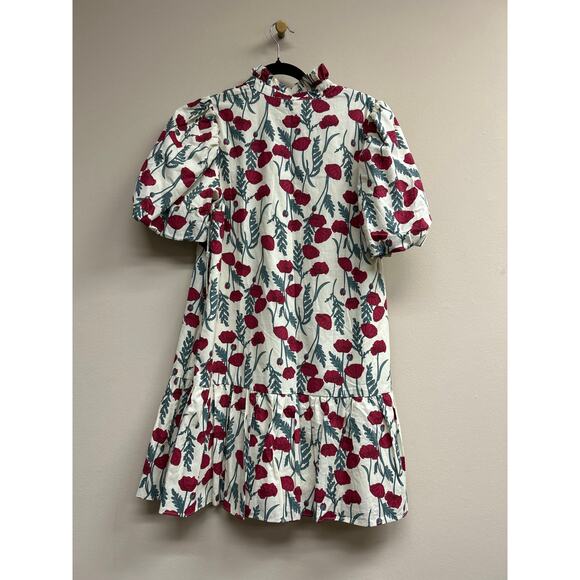 HYACINTH HOUSE Red Amaryllis Floral Mimsy Mini Dress Size L NWT - Picture 5 of 6